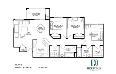 Heritage at Draper Apartments in Draper, Utah 3A Affordable Floor Plan