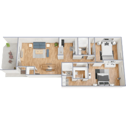 Icon on Spanish Trail Apartments in Tucson, Arizona 2x2 Floor Plan