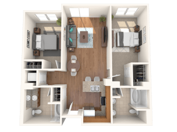 The Mercer Apartments Islandcrest East Two Bedroom Two Bathroom Floor Plan