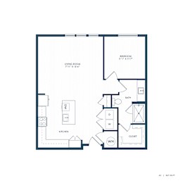 Jovie Lakeway Apartments in Lakeway, Texas One Bedroom Floor Plan