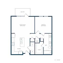 Jovie Lakeway Apartments in Lakeway, Texas One Bedroom Floor Plan