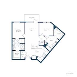 Jovie Lakeway Apartments in Lakeway, Texas Two Bedroom Floor Plan