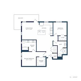 Jovie Lakeway Apartments in Lakeway, Texas Two Bedroom Floor Plan