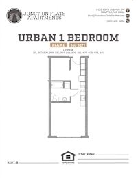 Junction Flats and Landing One Bedroom E Flats MFTE Floor Plan