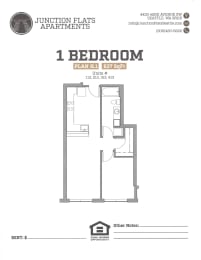 Junction Flats and Landing One Bedroom P Flats Floor Plan