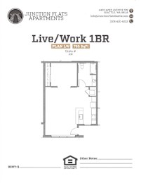 Junction Flats and Landing One Bedroom Live Work Floor Plan