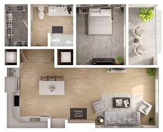 A series of images showing different rooms of a house.