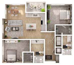 A series of images showing different rooms of a house.