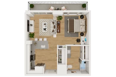 A1 LW Floor Plan at Lenox Burnet, Austin, TX