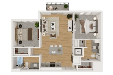 B1 Floor Plan at Lenox Burnet, Austin, TX