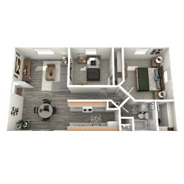 Icon on Headley Apartments in Tucson, Arizona 2 Bedroom Floor Plan