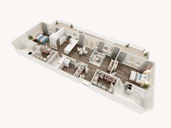 Lux Apartments 3d Floor Plan 2-3A