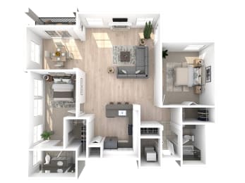 Villaggio on Yarrow Bay Apartments Milan 3D Floor Plan
