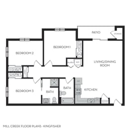 Mill Creek Apartments Kingfisher Floor Plan