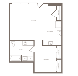 1 bedroom 1 bathroom D at Wilcox, Seattle, 98107