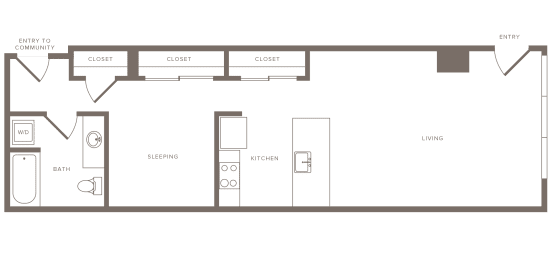 1 bedroom 1 bathroom E at Wilcox, Seattle, Washington