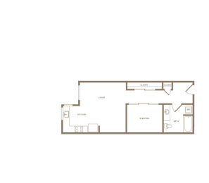 1 bedroom 1 bath floor plan at Wilcox, Seattle, 98107 at Wilcox, Seattle, Washington at Wilcox, Seattle at Wilcox, Seattle, Washington, 98107 at Wilcox, Washington