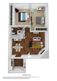 Ascent on Steamboat Apartments Mountain View Two Bedroom One Bathroom Floor Plan