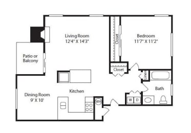 Nickel Creek Apartments in Lynwood, Washington A1 Floor Plan