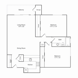 Floor Plan  2x1 A Renovated