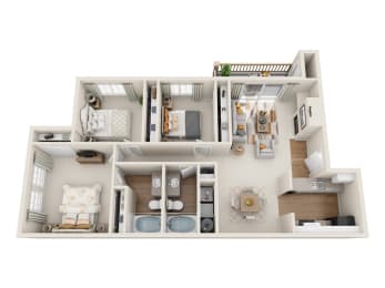 Floor Plan  Novela Apartment Homes Bradbury 3D Floor Plan