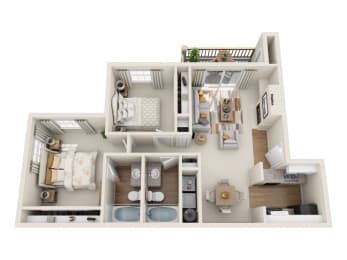 Floor Plan  Novela Apartment Homes Hemingway 3D Floor Plan