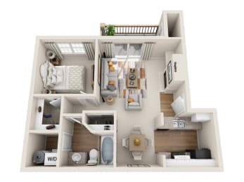Floor Plan  Novela Apartment Homes Twain 3D Floor Plan