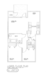  Floor Plan Two Bed One Bath 60