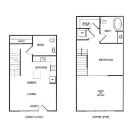 1x1.5 Live Work C Floor Plan at Koi Apartments, Seattle, 98107