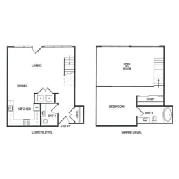 1x1.5 Live Work I Floor Plan at Koi Apartments, Seattle, Washington