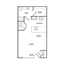 Studio I Floor Plan at Koi Apartments, Washington