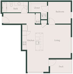 1Bed1Bath_M at Cru at Willows Apartments, Redmond, WA