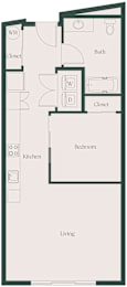 1Bed1Bath_C at Cru at Willows Apartments Apartments, Redmond, Washington, 98052