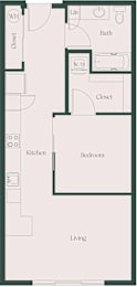 1Bed1Bath_A at Cru at Willows Apartments Apartments, Washington