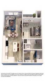 A floor plan of a small apartment with a kitchen, living room, and bathroom.