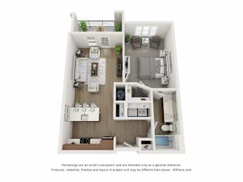 The Donovan Apartments in Lee's Summit, Missouri One Bedroom Floor Plan