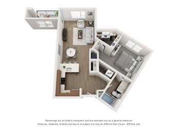 The Donovan Apartments in Lee's Summit, Missouri One Bedroom Floor Plan