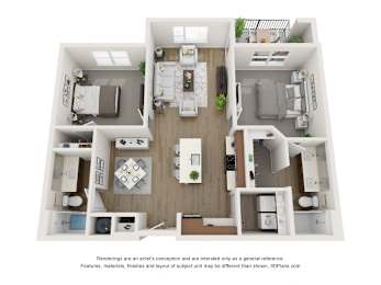 The Donovan Apartments in Lee's Summit, Missouri Two Bedroom Floor Plan