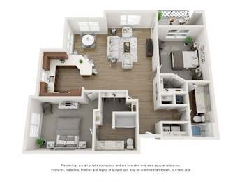 The Donovan Apartments in Lee's Summit, Missouri Two Bedroom Floor Plan