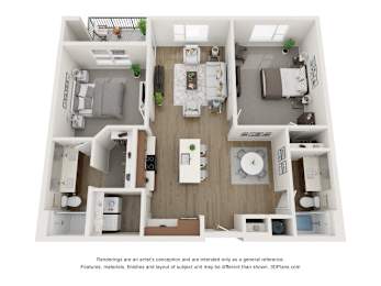 The Donovan Apartments in Lee's Summit, Missouri Two Bedroom Floor Plan