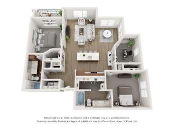 The Donovan Apartments in Lee's Summit, Missouri Two Bedroom Floor Plan
