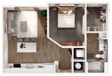 Skye Suwanee Town Center Apartments in Suwanee, Georgia One Bedroom Floor Plan