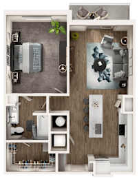 Skye Suwanee Town Center Apartments in Suwanee, Georgia One Bedroom Floor Plan