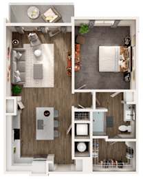 Skye Suwanee Town Center Apartments in Suwanee, Georgia One Bedroom Floor Plan