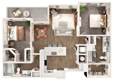 Skye Suwanee Town Center Apartments in Suwanee, Georgia Two Bedroom Floor Plan