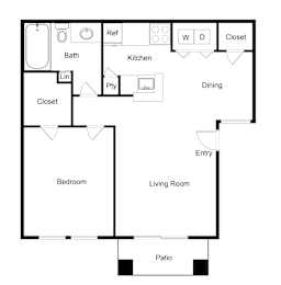 A2 Floor Plan at Palencia Apartments, Dallas, 75252