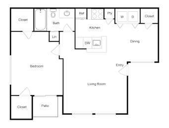 A3 Floor Plan at Palencia Apartments, Dallas, Texas