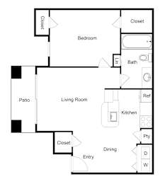 A5 Floor Plan at Palencia Apartments, Texas, 75252