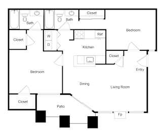B2 Floor Plan at Palencia Apartments, Dallas