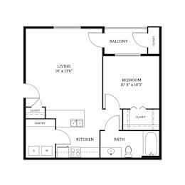 Parkside Apartments Aspen 2D Floor Plan